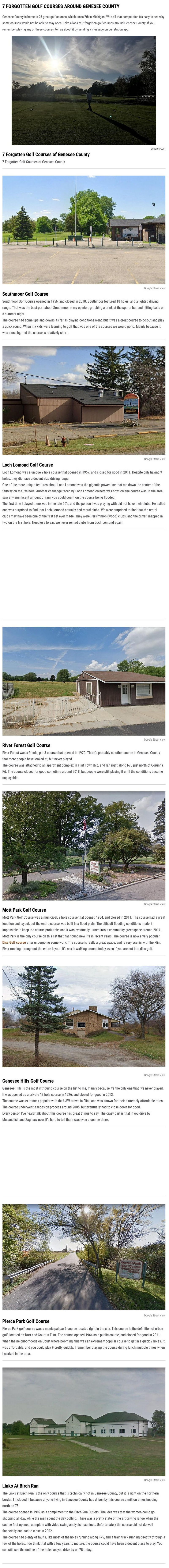 Loch Lomond Golf Club - From Cars 108 Genesee County Closed Courses